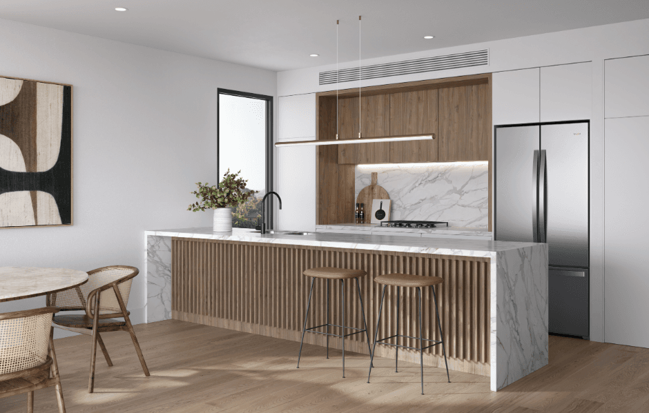 Bayou kitchen in the light interior palette